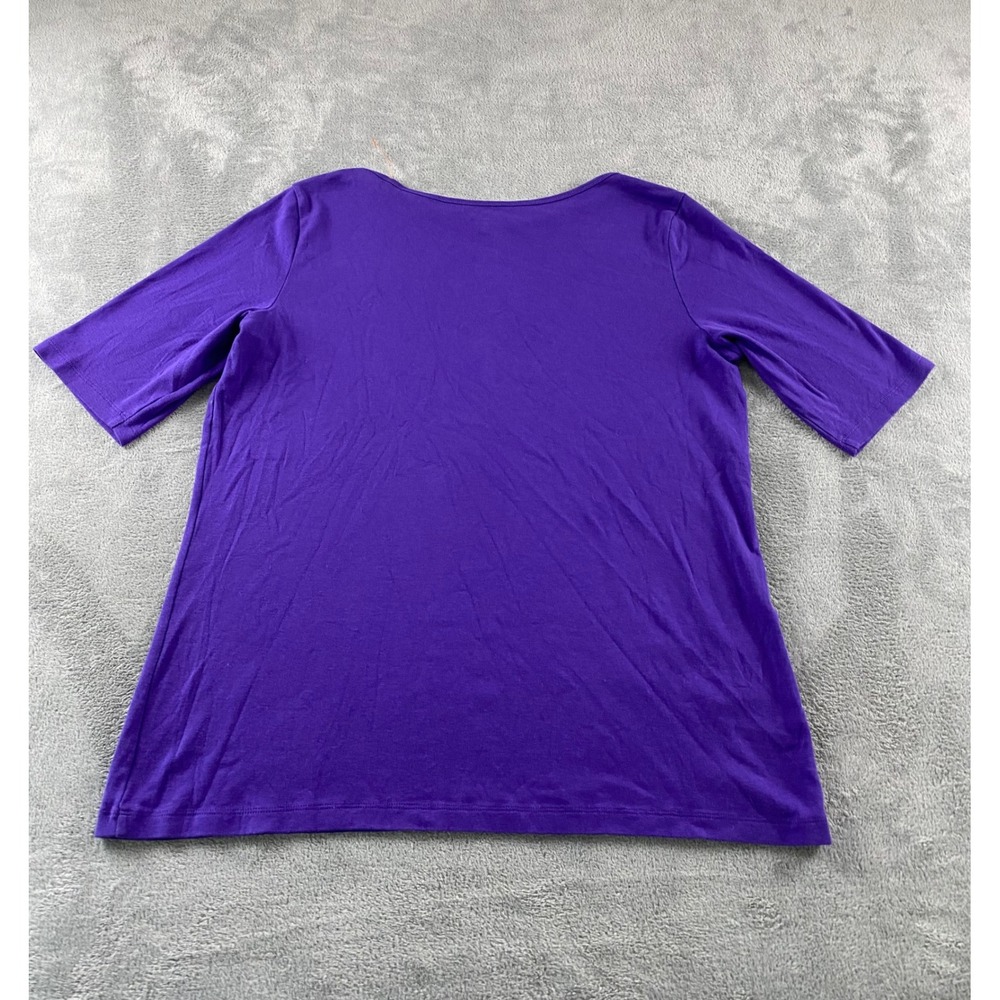 St. Johns Bay‎ Womens Purple Cotton Classic Boatneck Tee Elbow Sleeve XXLT Tall - Picture 8 of 8
